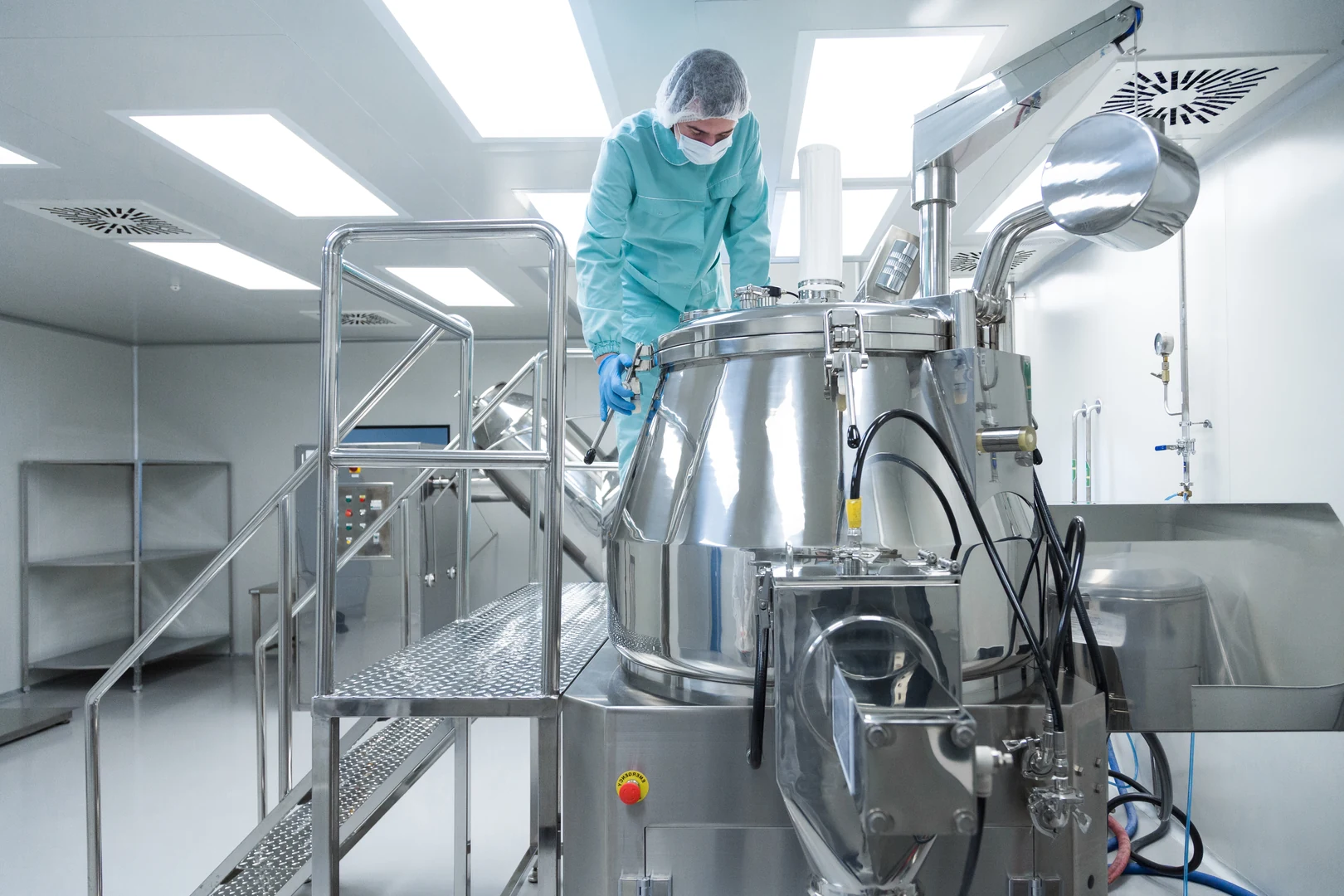 Sala com autoclave hospitalar